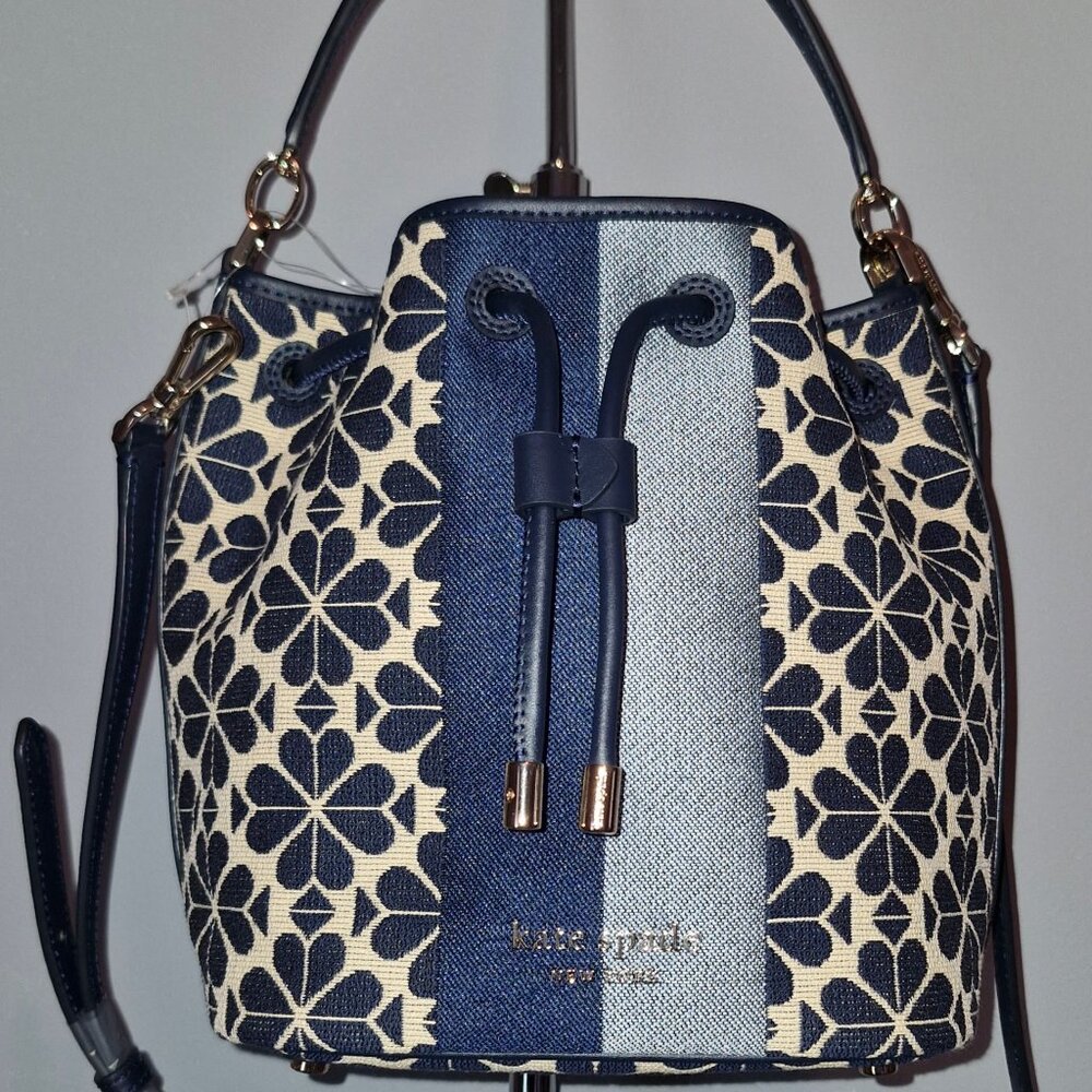 Kate Spade blue floral jacquard Crossbody Bag
